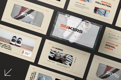 現代創意企業營銷策劃圖文排版設計 Snikers Creative PPT與Keynote模板